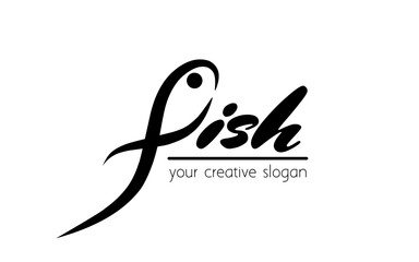 Typography of fish as logo or template, vector illustration.