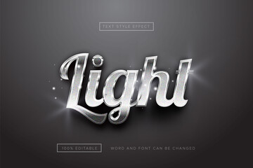 Light Chrome metal style text effect editable premium free download