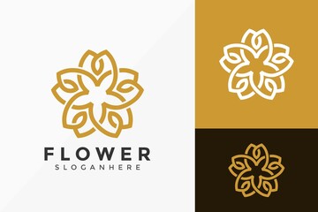 Flower Star Leaf Logo Design, Minimalist Logos Designs Vector Illustration Template