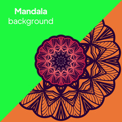 Round mandala on background. Vector boho mandala
