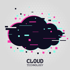 Cloud technology background. Streaming service illustration. Communication technology vector concept. Internet data service.