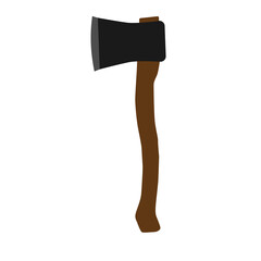 Axe wood tool equipment vector illustration weapon blade. Isolated white hatchet object axe symbol. Steel and sharp work lumberjack icon sign. Wooden carpenter cartoon hand iron instrument