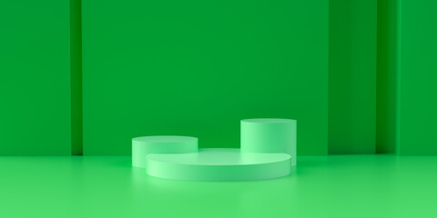 3D rendering of green geometry background