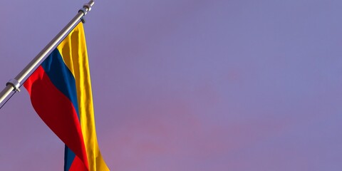 3d rendering of the national flag of the Colombia
