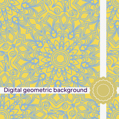 mirror seamless pattern with abstract floral and leave style. Repeating sample figure and line. For modern interiors design, wallpaper, textile industry. Vector illustration