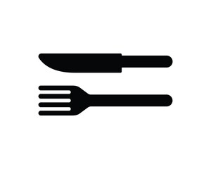 Fork and knife icon. Simple flat vector illustration isolated on white background.