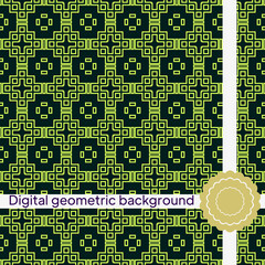 Seamless texture of different floral elements, triangles and other geometric shapes. For the design, printing, wallpaper. Vector illustration.