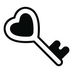 love key, unlock black vector simple icon collection for valentine day.