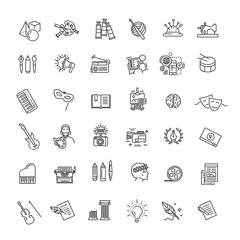 Line Arts Icons set. Vector linear icons