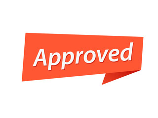 Approved banner design vector, Approved text