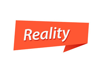 Reality banner design vector, Reality text