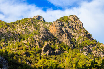 View of the Taurus mountains in Antalya province, Turkey