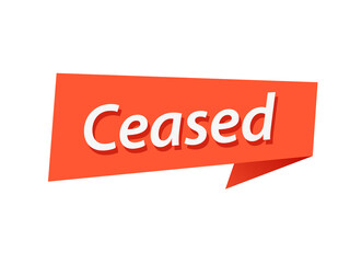 Ceased banner design vector, Ceased text