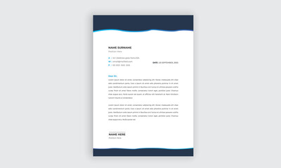 Business style blue letterhead template design