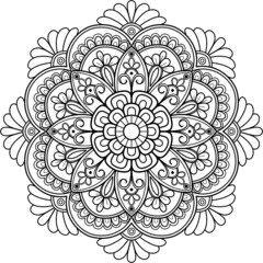 mandala Coloring book. wallpaper design, tile pattern, shirt, greeting card, sticker, lace pattern and tattoo. decoration for  interior design. Vector ethnic oriental circle ornament. white background