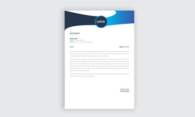  Business style blue letterhead template design