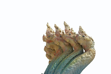 Isolated Multi Head Naka Statue In White Background