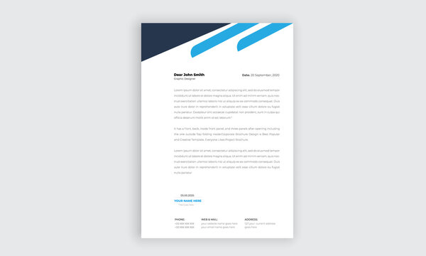  Business Style Blue Letterhead Template Design