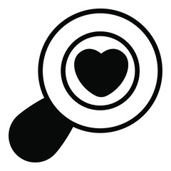 love search, find  black vector simple icon collection for valentine day.