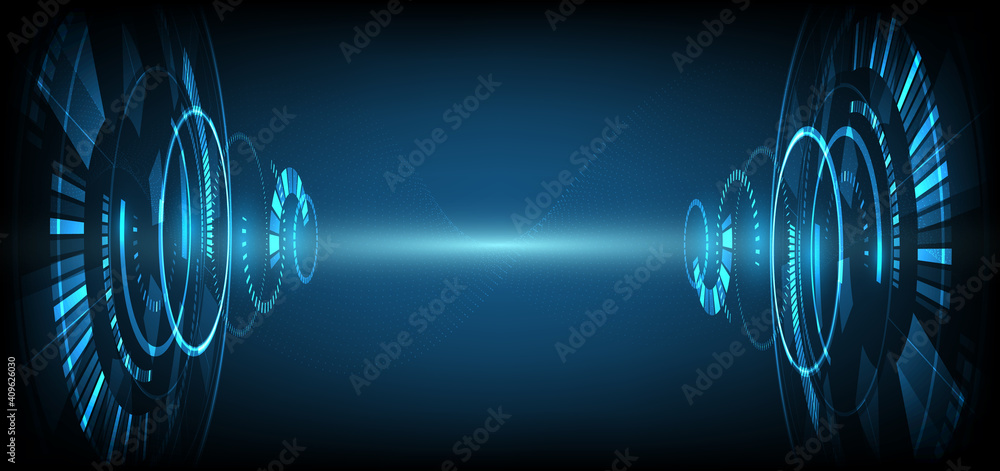 Aufkleber abstract digital technology ui futuristic hud virtual interface elements sci- fi modern user motion 