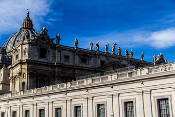 exterior of st. peter's basilica, in the vatican, rome.