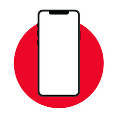 Smartphone blank screen, phone mockup. Template for infographics or presentation UI design interface. Red