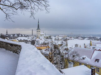 Winter old city Tallinn Estonia