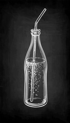 Chalk sketch of soda bottle.