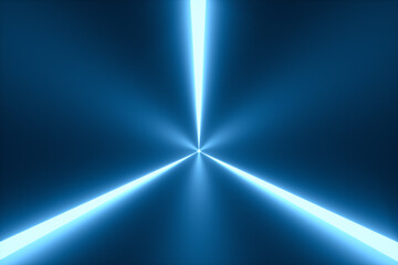 Naklejka premium 3D Illustration. Tunnel with bright lights on the laterals. Futuristic concept.