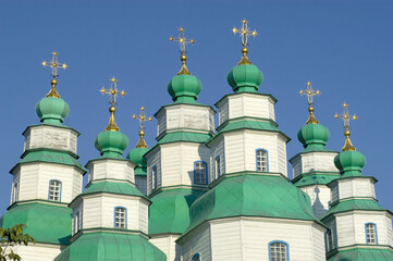 Domes of Trinity Cathedral in Novomoskovsk