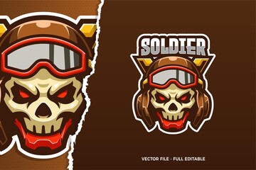 Soldier Skull E-sport Logo Template