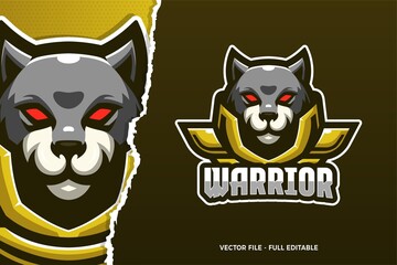 Wild Dog Warrior E-sport Logo Template