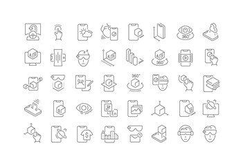 Set of linear icons of Augmented Reality