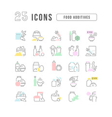 Set of linear icons of Food Additives