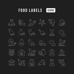 Set of linear icons of Food Labels