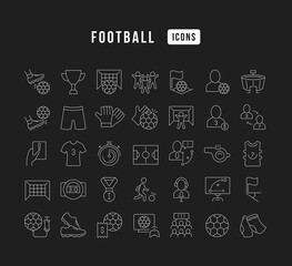 Set of linear icons of Football