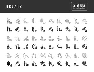 Set of simple icons of Groats