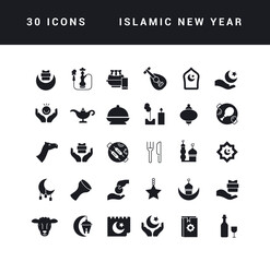 Vector Simple Icons of Islamic New Year