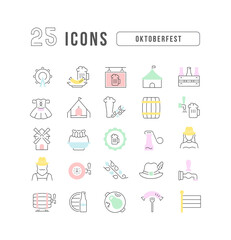 Set of linear icons of Oktoberfest