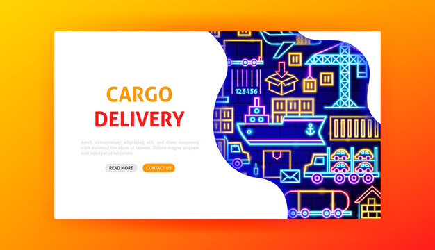 Cargo Delivery Neon Landing Page