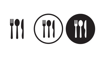 restaurant icon black outline for web site design 
and mobile dark mode apps 
Vector illustration on a white background