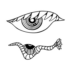 Eye illustration for tattoo or t-shirt design.