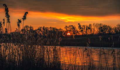 Obraz premium Sunrise on river