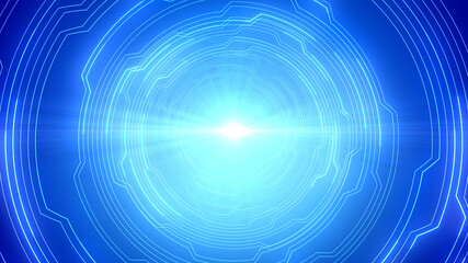 Digital Circuit Tunnel Network Technology internet data 3D illustration