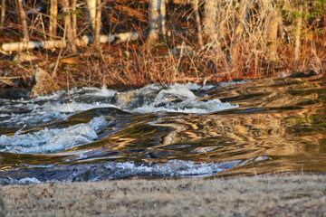 Flowing creek in the spring thaw