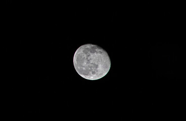 Moon at 94 percent with craters visible - Canon EOS Rebel T7 F10 1-125 iSO-100 300mm