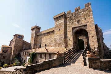 Entrance bridge to the monaldeschi fortress of cervara in Bolsena, Lazio, Italy