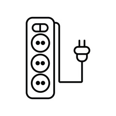 set of plug line icon