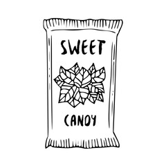 Candy bar hand drawn illustration.