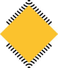 Yellow Square with Part Circle Background